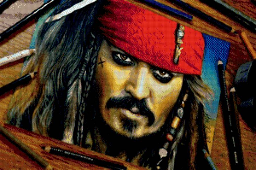 Капитан Джек Воробей (Джонни Депп) - парень, серия рисунки, актер, фильм - предпросмотр