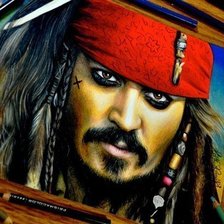 Схема вышивки «Капитан Джек Воробей (Джонни Депп)»