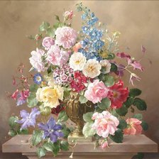 Схема вышивки «букет в золотой вазе»