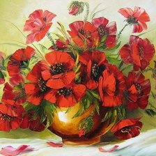 Схема вышивки «Маки маленькая»