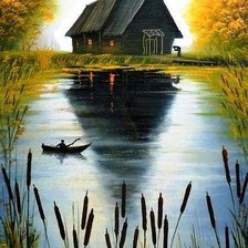 Схема вышивки «утро туманное»