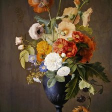 Схема вышивки «букет в синей вазе»