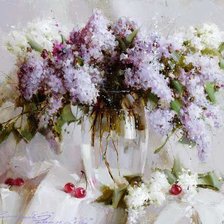 Схема вышивки «Lilac in vase»
