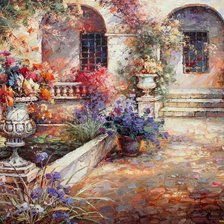 Схема вышивки «Дворик»