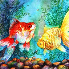 Схема вышивки «пано рыбки»