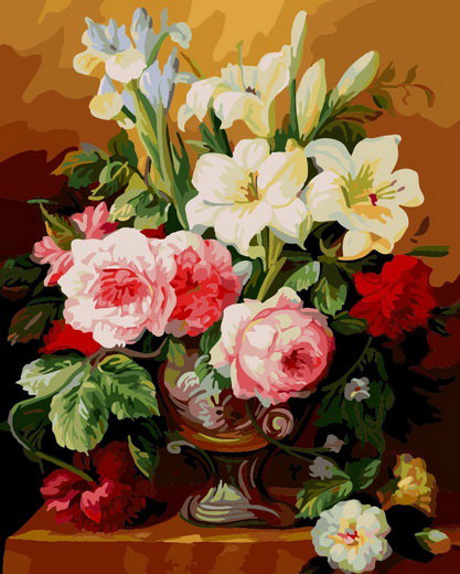 букет - букет, цветы, натюрморт, ваза - оригинал