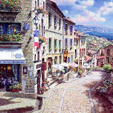 Схема вышивки «улочки Франции»