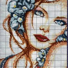 Схема вышивки «Девушка в цветах»