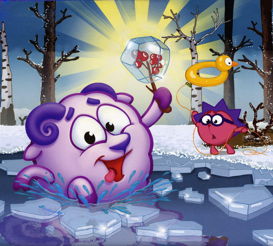смешарики - смешарики, зима, мультяшки, бараш, детское, детям, мультик - оригинал