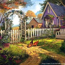 Схема вышивки «сельский пейзаж»