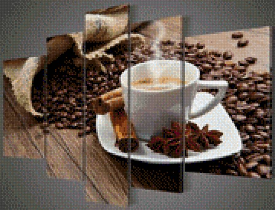 кофе - кружка кофе полиптих - предпросмотр