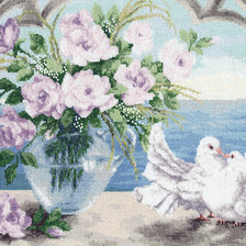 Схема вышивки «ГОЛУБИ1»