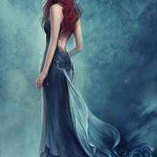 Схема вышивки «Девушка в синем»