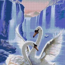 Схема вышивки «лебеди»