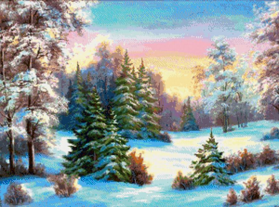 зимний лес - зима, пейзаж, лес, снег - предпросмотр