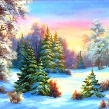 Схема вышивки «зимний лес»