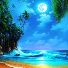 Схема вышивки «лунный пейзаж»