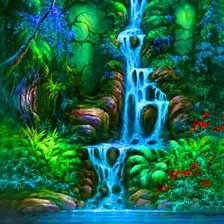 Схема вышивки «лесной водопад»