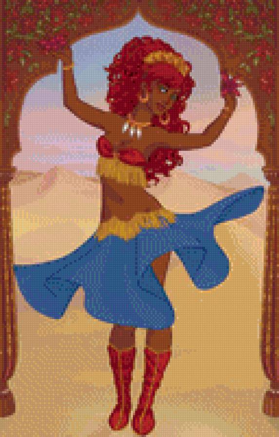 танцующая Лита. - пустыня, лита., танец, эльф - предпросмотр