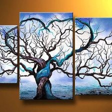 Схема вышивки «триптих Деревья»