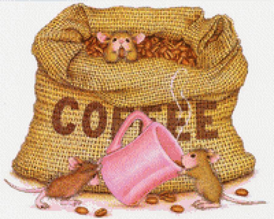 кофе - кухня, мышка, кофе, мышки, грызуны - предпросмотр