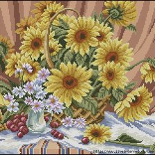 Схема вышивки «подсолнухи»