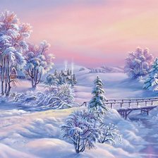 Схема вышивки «зимнее утро»