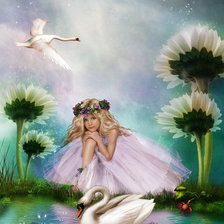 Схема вышивки «лебеди1»