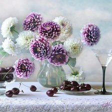 Схема вышивки «Букет георгин»