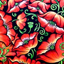 Схема вышивки «Подушка "Маки"»