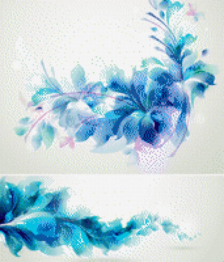 голубые цветы - предпросмотр