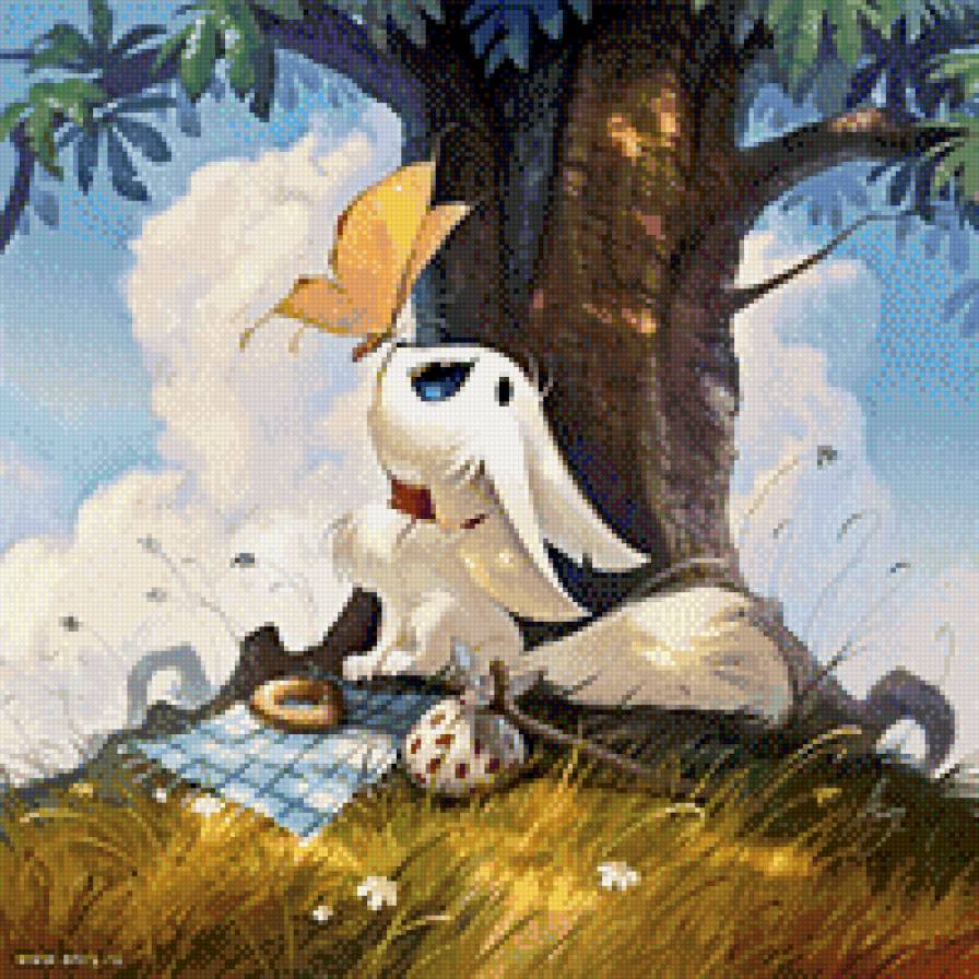 белка - бабочка, дерево, детям, мультяшки, собака - предпросмотр