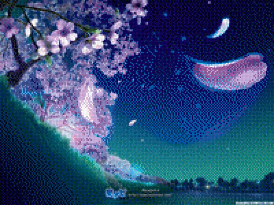 мечта.эпизод2 - дерево, спокойствие, природа, красота, ночь, цветы - предпросмотр