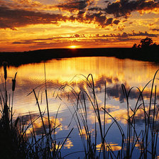 Схема вышивки «закат у реки»