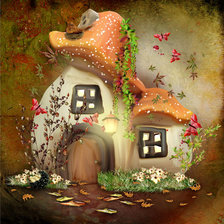 Схема вышивки «домик-грибочек»