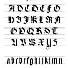 Схема вышивки «Готический шрифт»