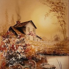 Схема вышивки «сельский пейзаж»