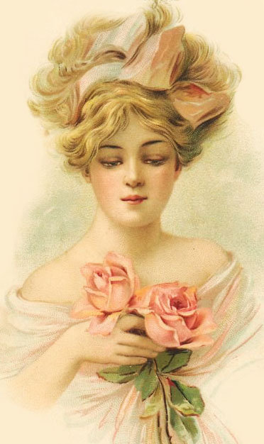 Винтажные дамы - ретро открытка - оригинал