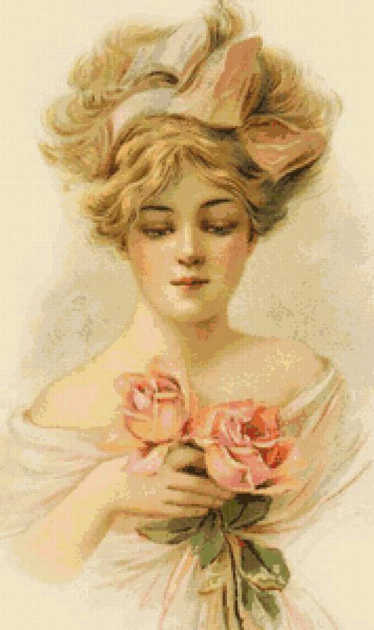 Винтажные дамы - ретро открытка - предпросмотр