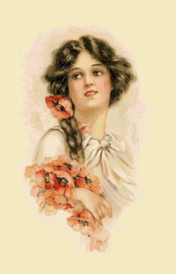 Винтажные дамы - ретро открытка - предпросмотр