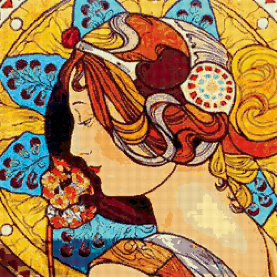 картина - дева, картина, абстракция - предпросмотр