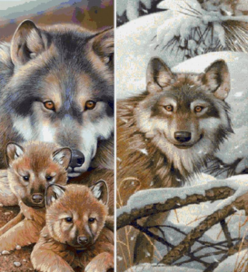 Волки - диптих - предпросмотр
