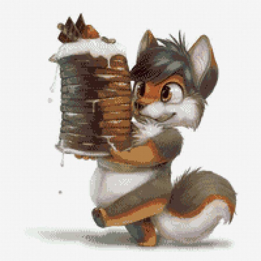 Лисёнок - лис, сладости, блины, еда - предпросмотр