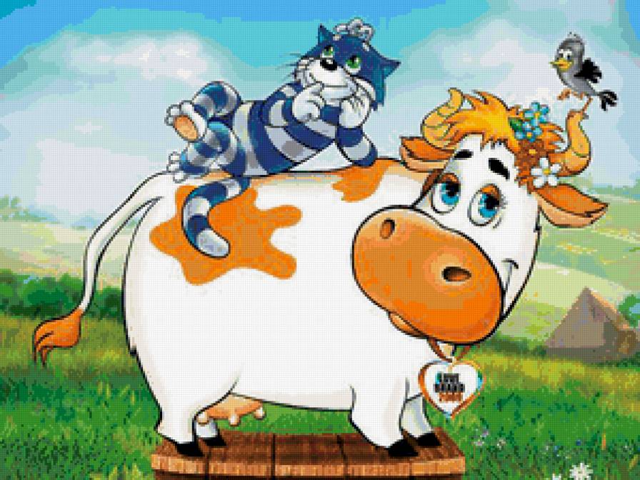 Кот Матроскин и корова Мурка - кот матроскин, мультики, детям - предпросмотр