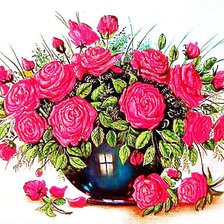 Схема вышивки «букет роз»