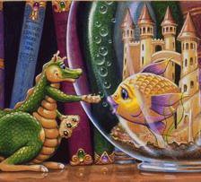 Схема вышивки «Дракоша и рыбка»