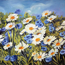 Схема вышивки «Ромашковое поле»