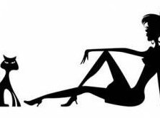 Схема вышивки «леди с коте2»