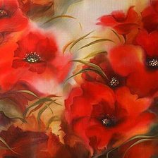 Схема вышивки «панно с маками»