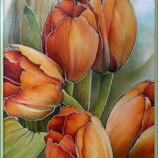 Схема вышивки «тюльпаны»